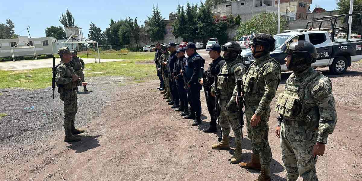 Marina y Policía Municipal refuerzan seguridad en Texmelucan con adiestramiento táctico