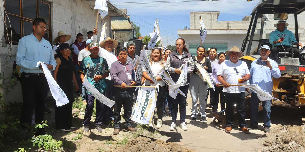 Dan banderazo a obras comunitarias en Amozoc