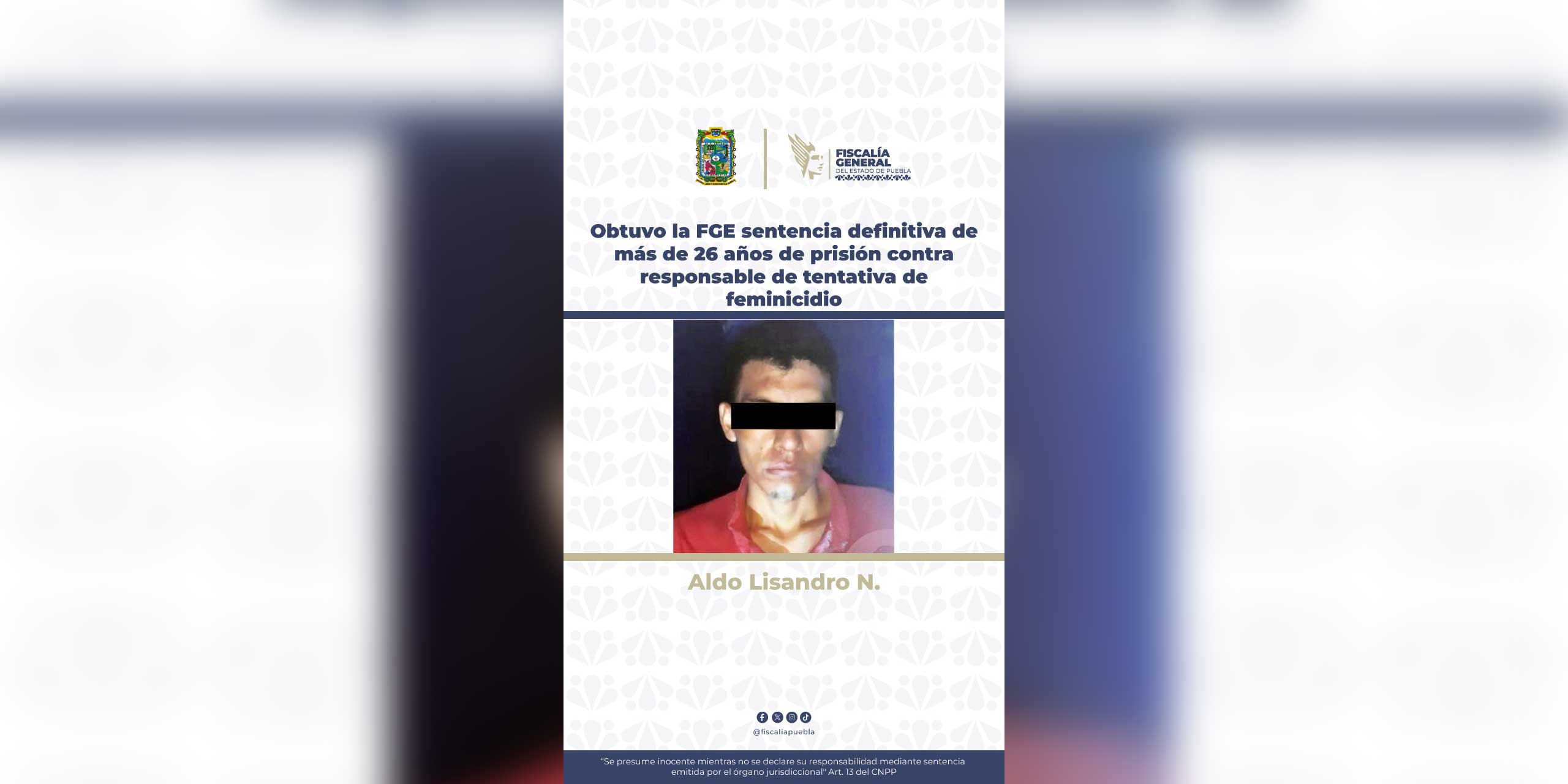 Obtuvo la FGE sentencia definitiva de más de 26 años de prisión contra responsable de tentativa de feminicidio