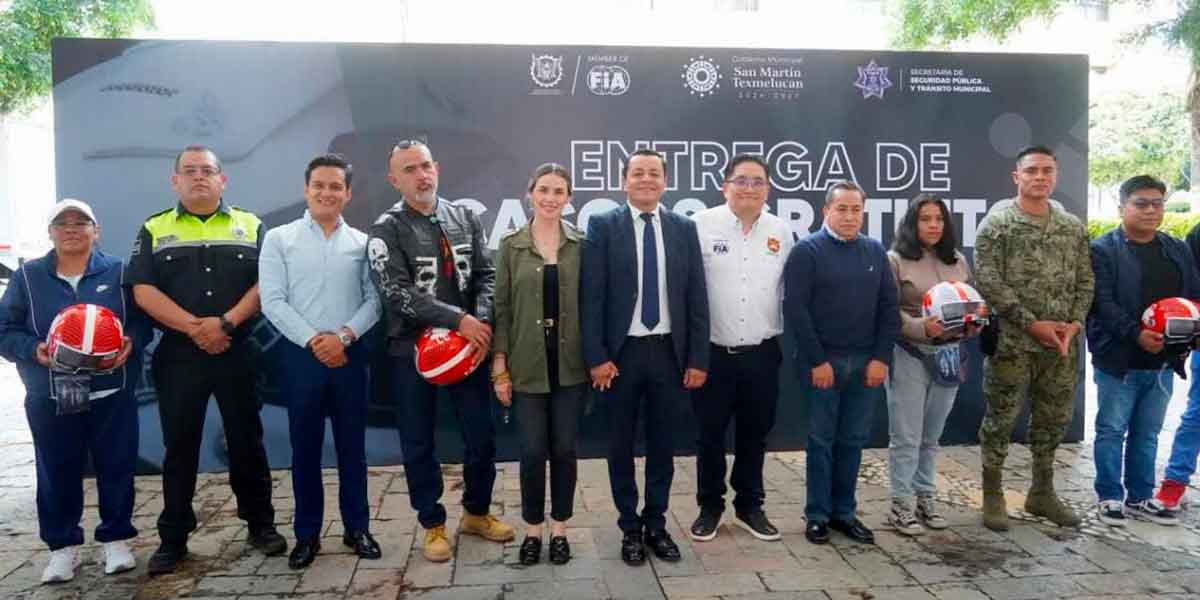 Con paso firme, ayuntamiento de San Martín Texmelucan promueve la seguridad vial con cascos certificados
