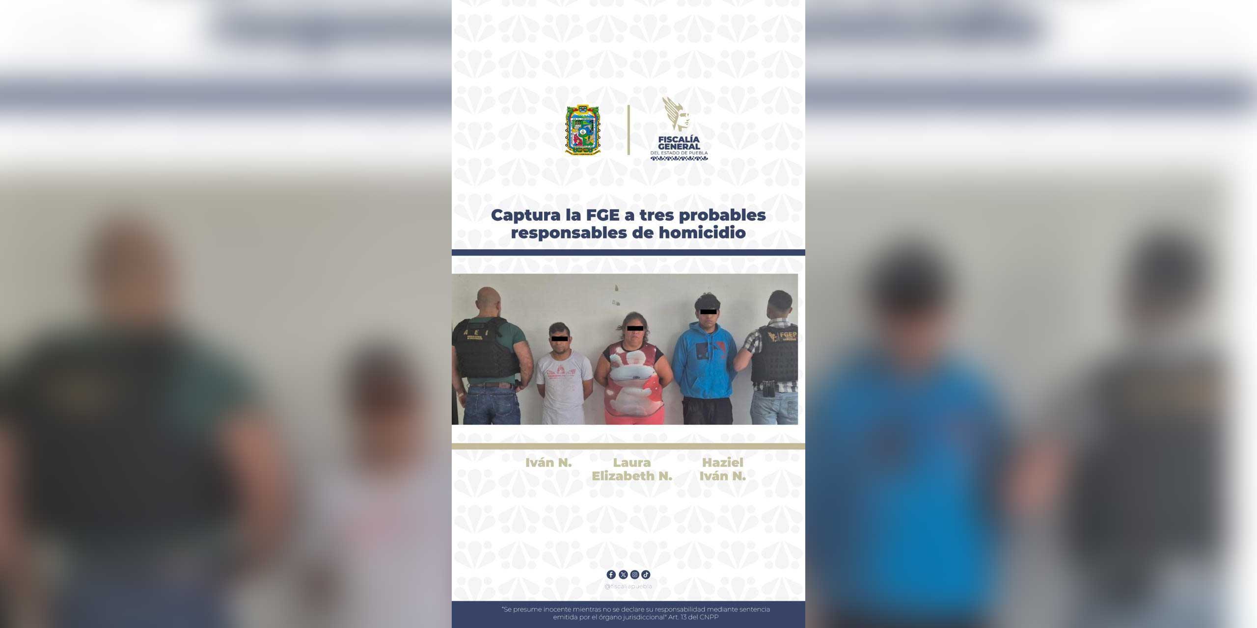 Captura la FGE a tres probables responsables de homicidio