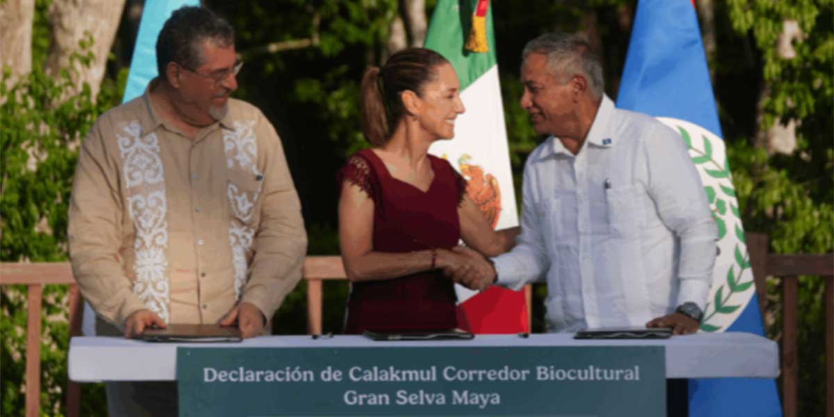 En una reunión histórica, nos unimos los jefes de Estado de Belice, Guatemala y México para crear el Corredor Biocultural Gran Selva Maya, que integra 5.7 millones de hectáreas de selva tropical, la segunda más grande del continente después de la Amazonia.