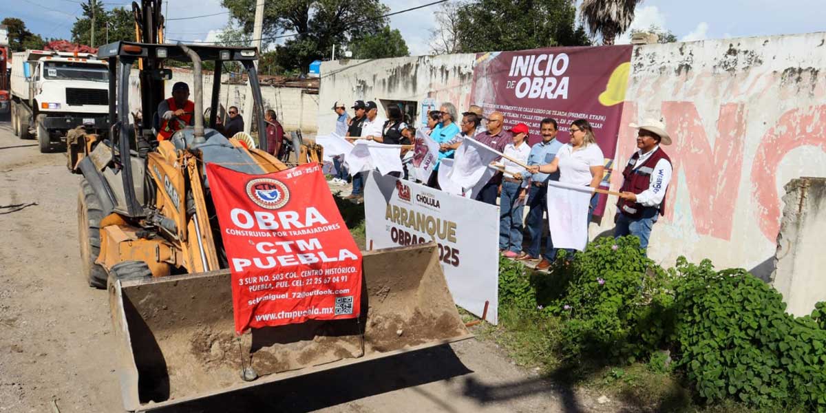 Gobierno de Tonantzin Fernández continúa rehabilitando vialidades en todo San Pedro Cholula