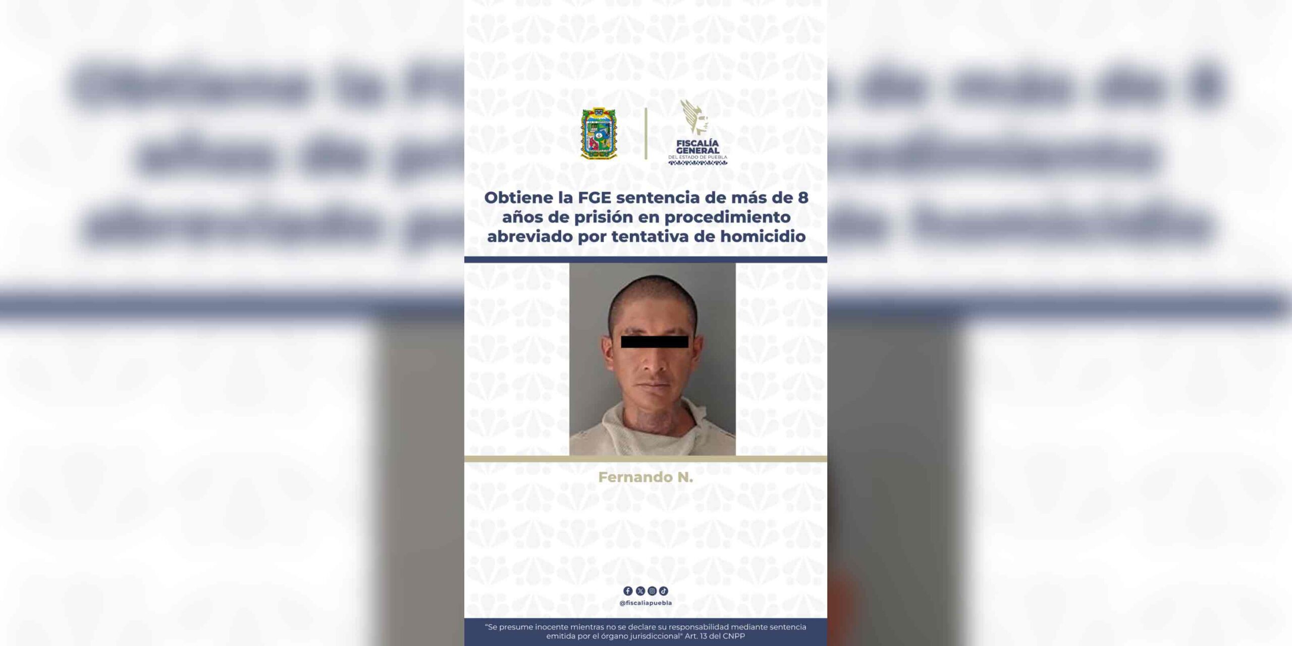 Obtiene la FGE sentencia de más de 8 años de prisión en procedimiento abreviado por tentativa de homicidio
