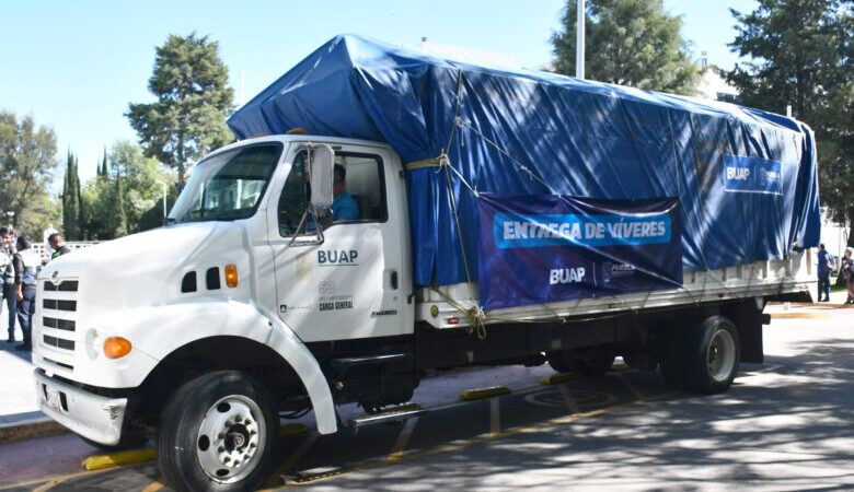 La BUAP manda 14 toneladas de víveres para damnificados de las sierras Norte y Nororiental de Puebla