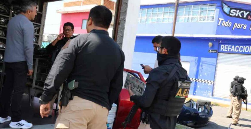 Ordena Juez de Control cateo en inmuebles de la 46 poniente; asegura placas y autopartes reportadas como robadas