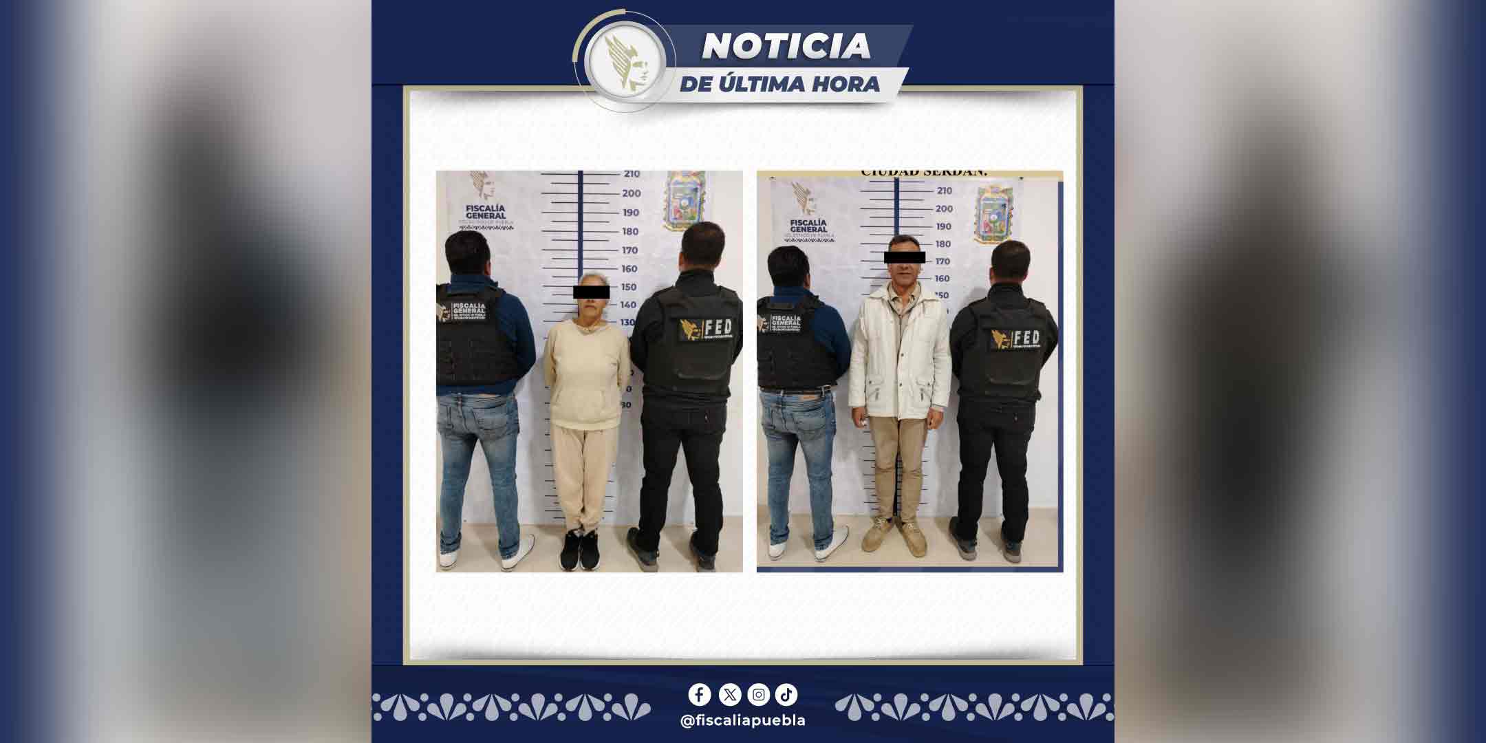 Fiscalía de Puebla aprehende a abuelos acusados de desaparición de sus tres nietas menores de edad