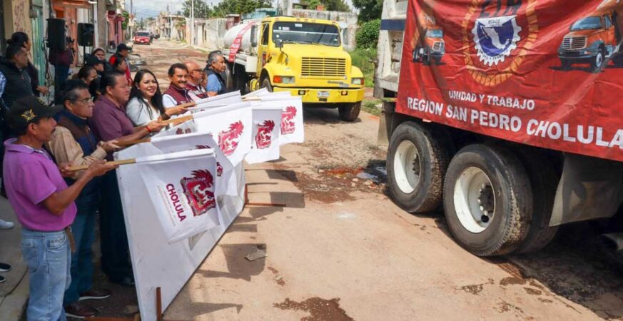 La presidenta municipal arrancó una obra más en la junta auxiliar de San Matías Cocoyotla