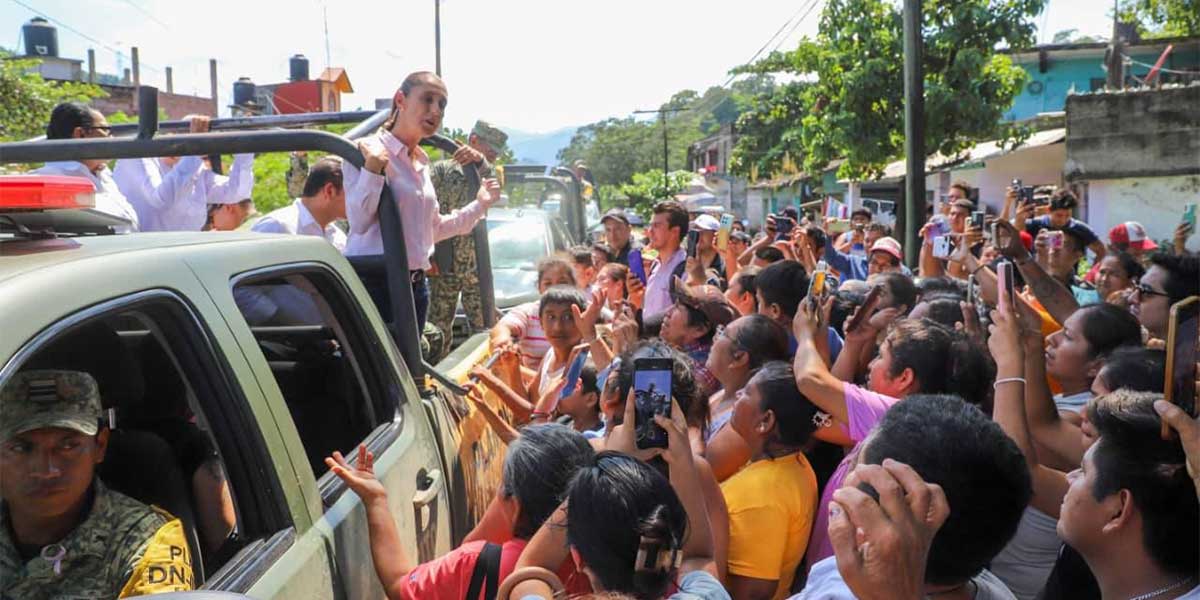 La Ceiba recibe atención prioritaria tras desastre natural, presidenta Sheinbaum atiende a damnificados