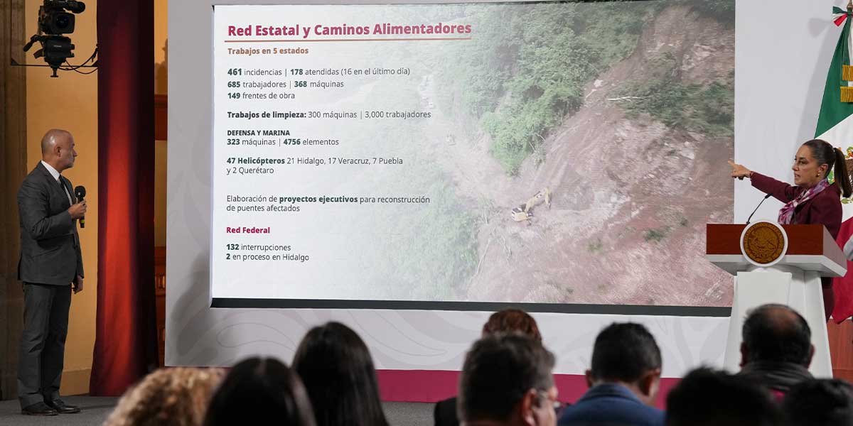 SICT YA DESARROLLA PROYECTOS EJECUTIVOS PARA LA RECONSTRUCCIÓN DE PUENTES AFECTADOS POR LAS LLUVIAS: PRESIDENTA CLAUDIA SHEINBAUM