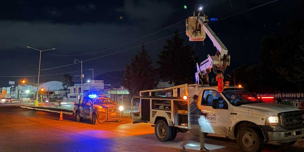 Mejora de luminarias y caminos: Severiano de la Rosa continúa impulsando acciones en beneficio de Amozoc