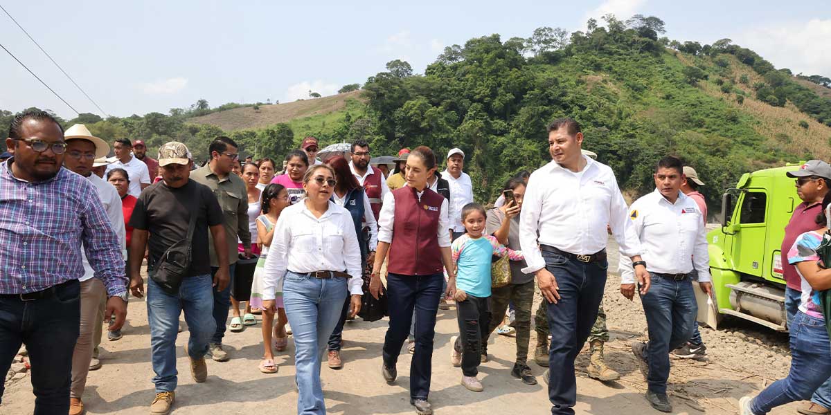 "Estaremos hasta el último momento", presidenta Sheinbaum supervisa trabajos en Pantepec