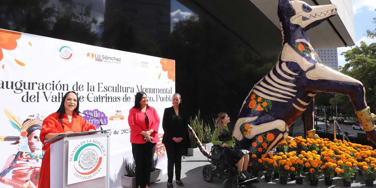 El arte y la tradición de Atlixco llegan al Senado con estatua monumental del Valle de Catrinas