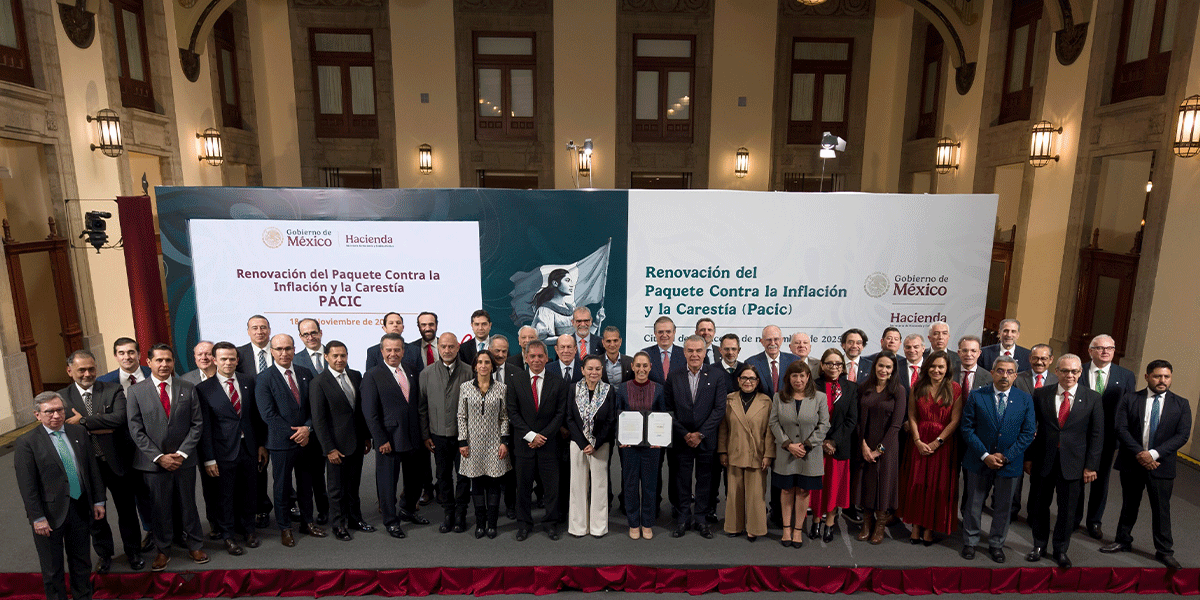 PRESIDENTA CLAUDIA SHEINBAUM Y EMPRESARIOS FIRMAN RENOVACIÓN DEL PACIC PARA MANTENER LA CANASTA BÁSICA EN 910 PESOS