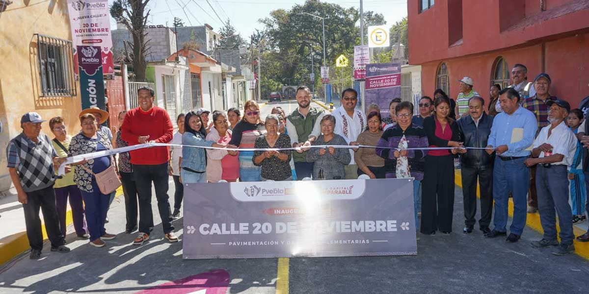 Entrega Gobierno de la Ciudad trabajos de pavimentación en la Junta Auxiliar de San Pablo Xochimehuacán