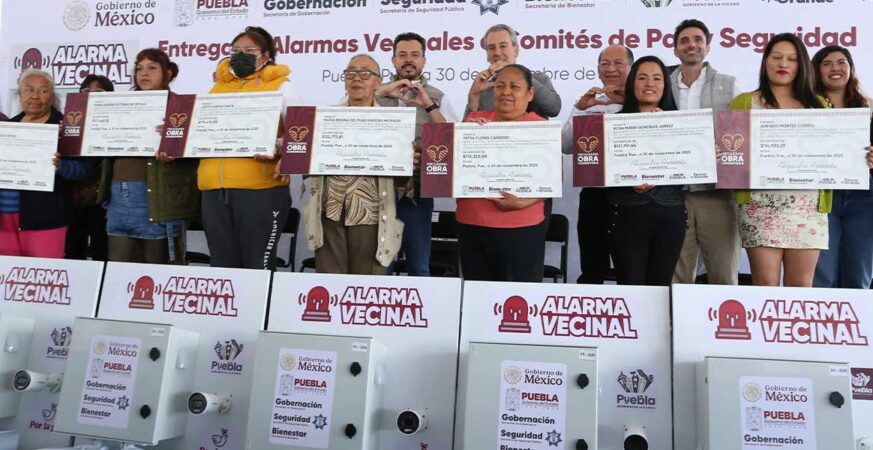 Con Alarmas Vecinales y Obra Comunitaria, gobierno estatal refuerza seguridad en Puebla capital