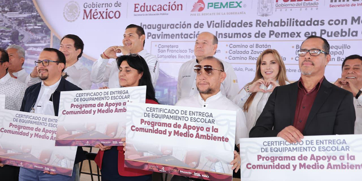 Por eficaz combate al huachicol, Pemex incrementa 7 veces donación de materiales para pavimentación a Puebla