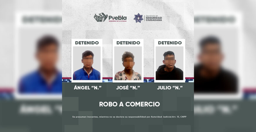 Policía de la Ciudad detiene a tres probables responsables de robo a negocio