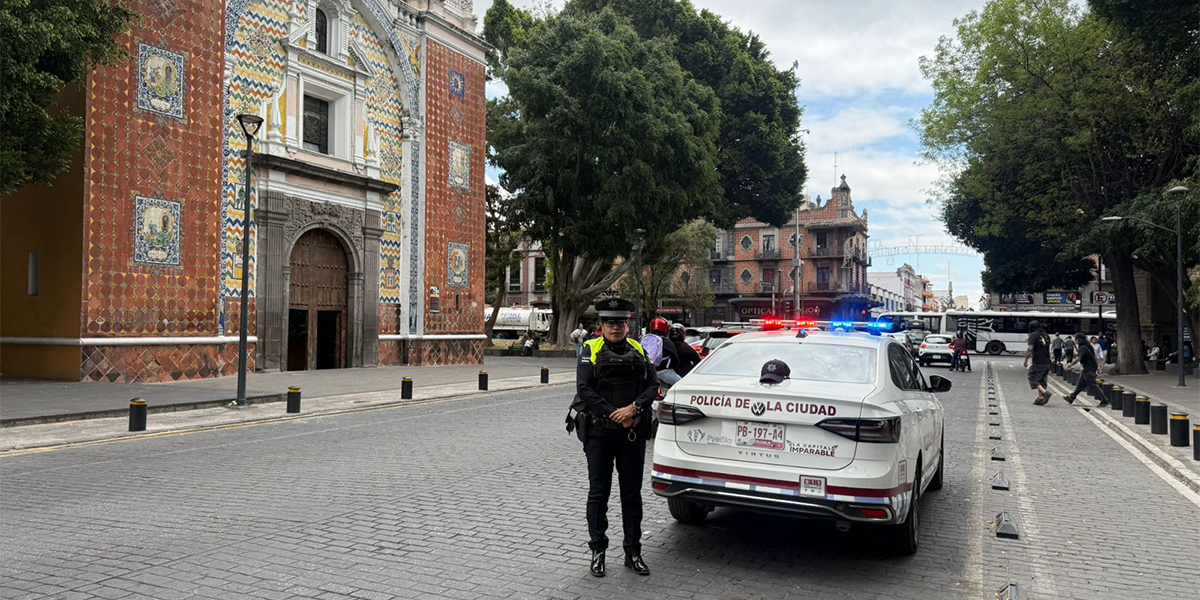 Policía de la Ciudad implementa acciones de seguridad en el Seminario Palafoxiano