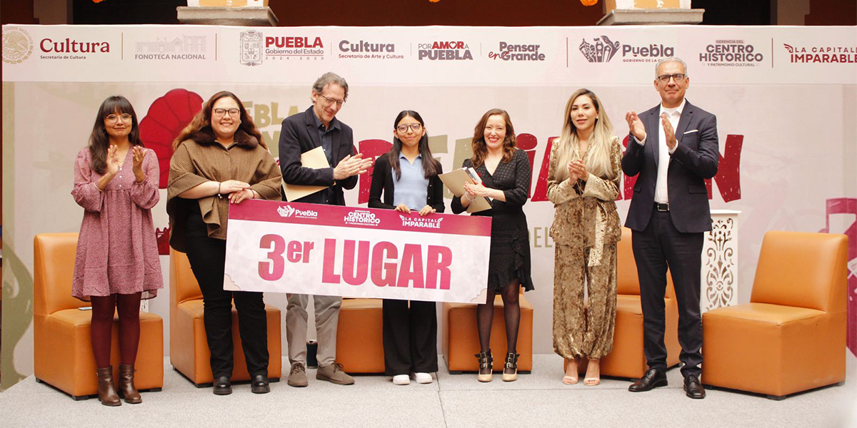 Premian a las y los ganadores del concurso “Puebla Suena: Postales Sonoras del Centro Histórico”