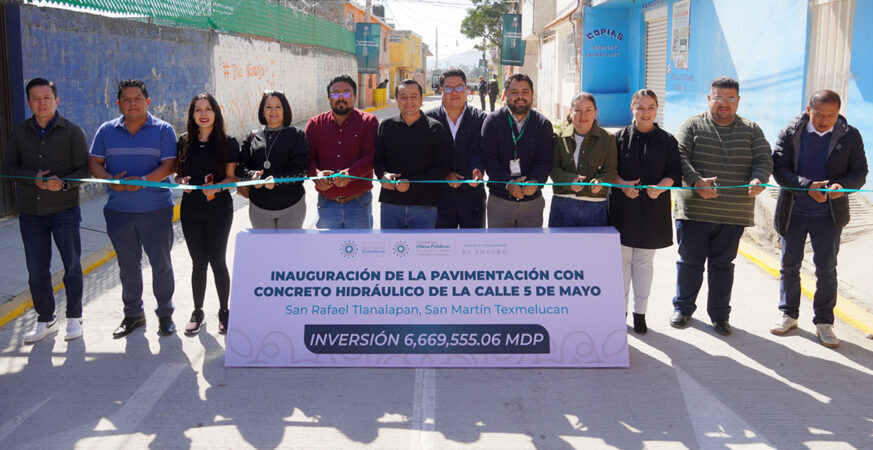 CON INVERSIÓN SUPERIOR A LOS 6.6 MDP GOBIERNO DE TEXEMLUCAN INAUGURÓ CALLE EN TLANALAPAN