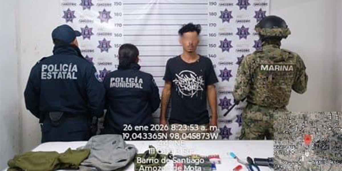 En Amozoc, bajo el mando coordinado, detienen a asaltante de tienda de conveniencia