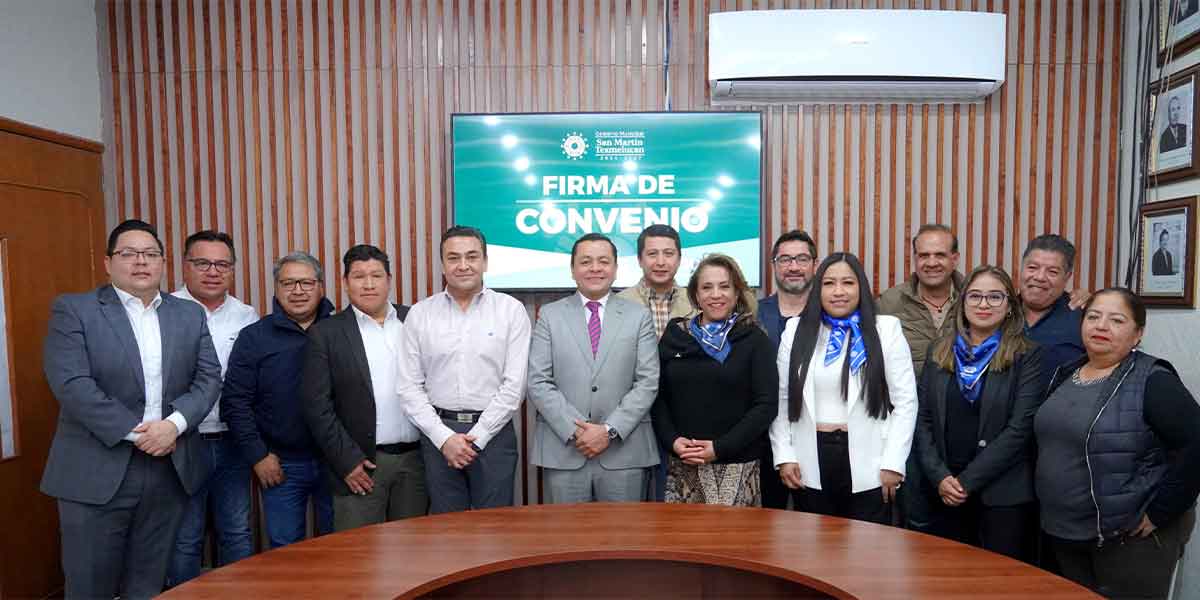 FIRMÓ GOBIERNO DE TEXMELUCAN CONVENIO CON CANACO SERVYTUR Y COPARMEX EN APOYO AL COMERCIO LOCAL