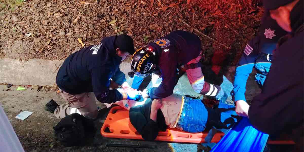 Motociclista resulta gravemente herido tras fuerte accidente en la carretera Amozoc-Nautla