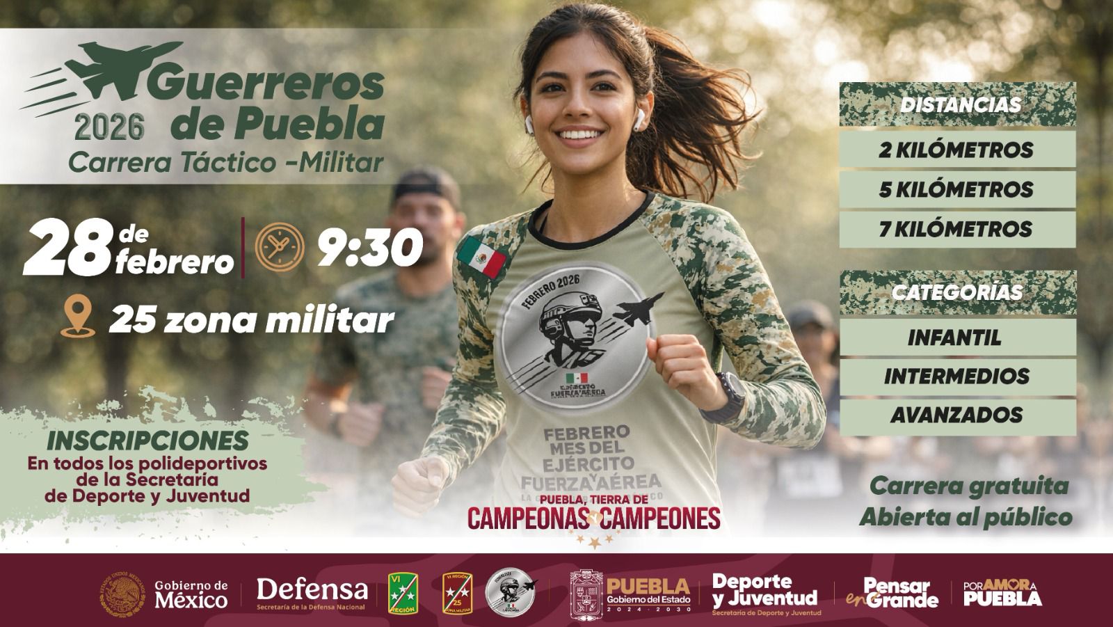 Puebla se prepara para la carrera Táctico Militar "Guerreros de Puebla"