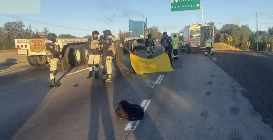 Murió hombre atropellado sobre la autopista Puebla-Orizaba