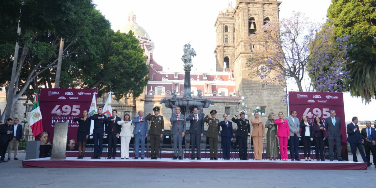Puebla celebra 495 años: Armenta y Chedraui encabezan acto histórico