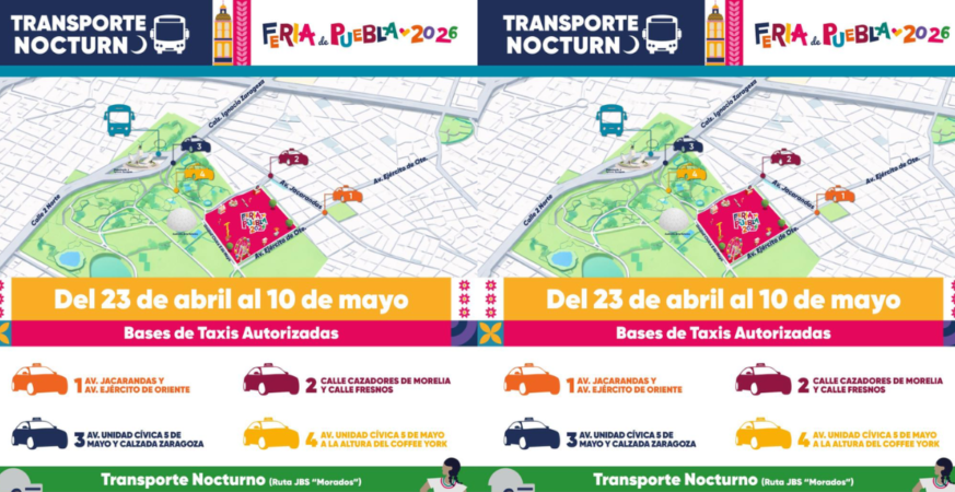 Transporte ordenado y seguro para la Feria de Puebla 2026