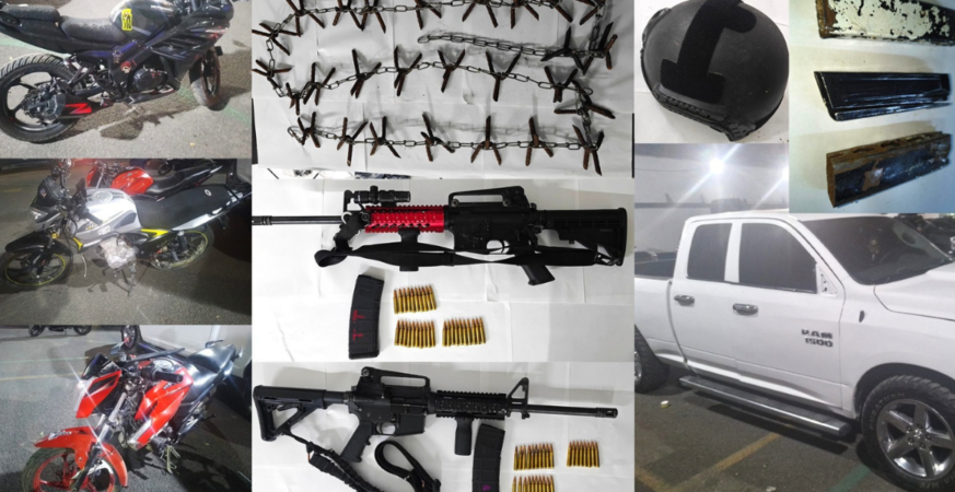 Fuerzas de seguridad logran aseguramiento de armamento de alto calibre