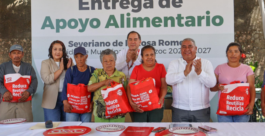 Apoya Gobierno de Amozoc y OXXO a familias vulnerables con 500 despensas.
