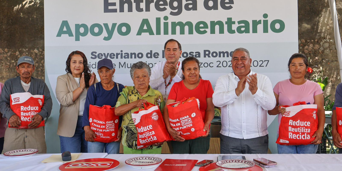 Apoya Gobierno de Amozoc y OXXO a familias vulnerables con 500 despensas.
