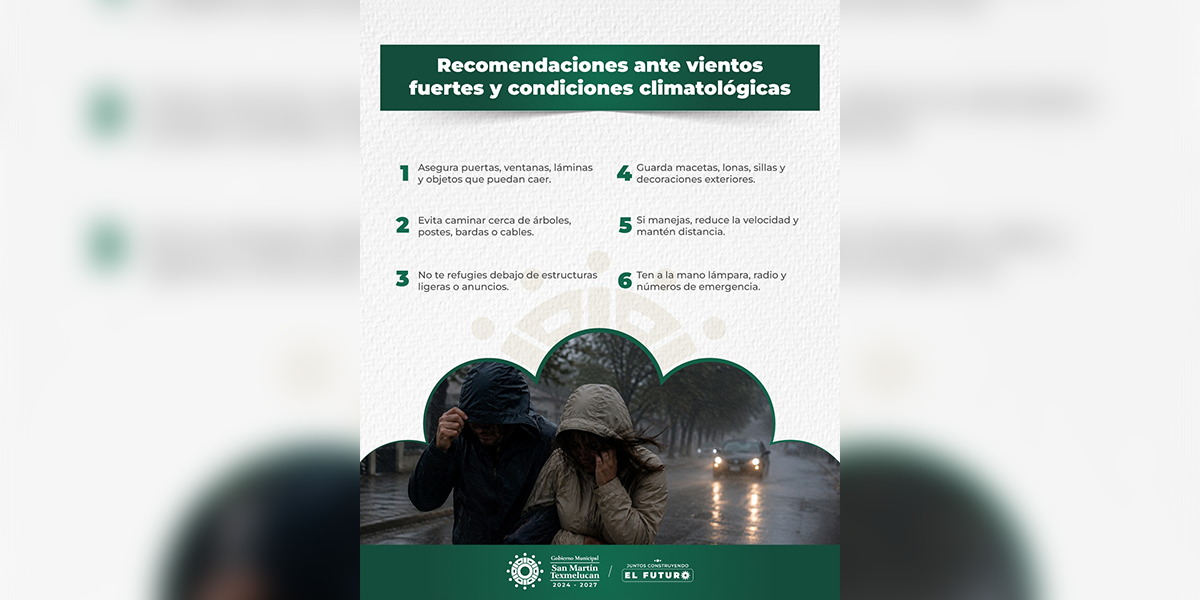 TEMPORADA DE LLUVIAS: GOBIERNO DE TEXMELUCAN LLAMA A LA PREVENCIÓN ANTE POSIBLES AFECTACIONES POR CICLONES TROPICALES