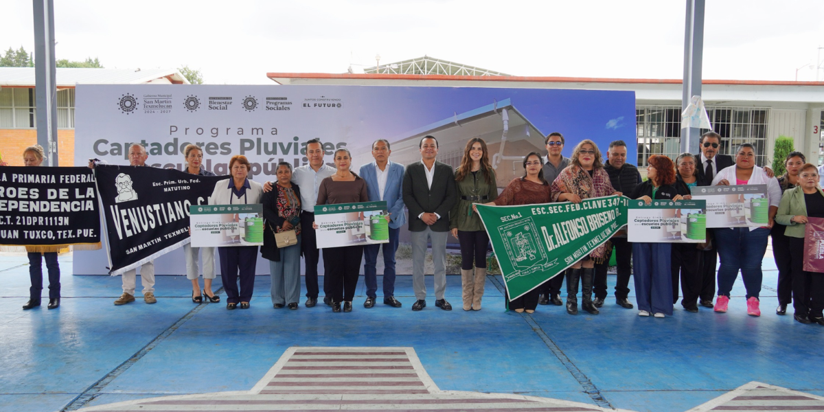 GOBIERNO DE TEXMELUCAN IMPULSA EL ACCESO AL AGUA EN 10 ESCUELAS PÚBLICAS MEDIANTE PROGRAMA DE CAPTADORES PLUVIALES