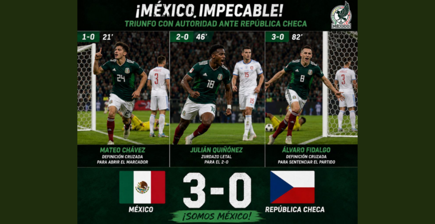 ¡TRIUNFO AZTECA! MÉXICO DOBLEGA 3-0 A REPÚBLICA CHECA