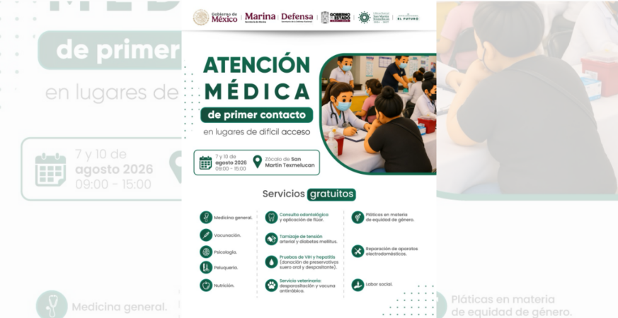 GOBIERNO DE JUAN MANUEL ALONSO ANUNCIA JORNADA DE SALUD INTEGRAL DE PRIMER CONTACTO EN TEXMELUCAN