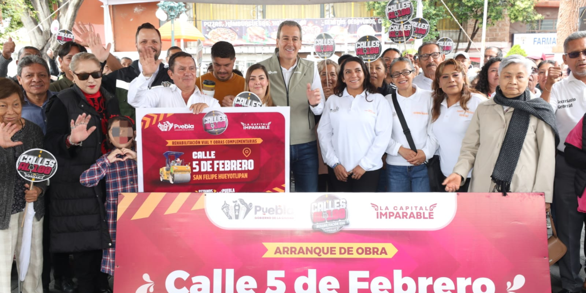 Arranca Pepe Chedraui trabajos de rehabilitación vial en la Junta Auxiliar de San Felipe Hueyotlipan