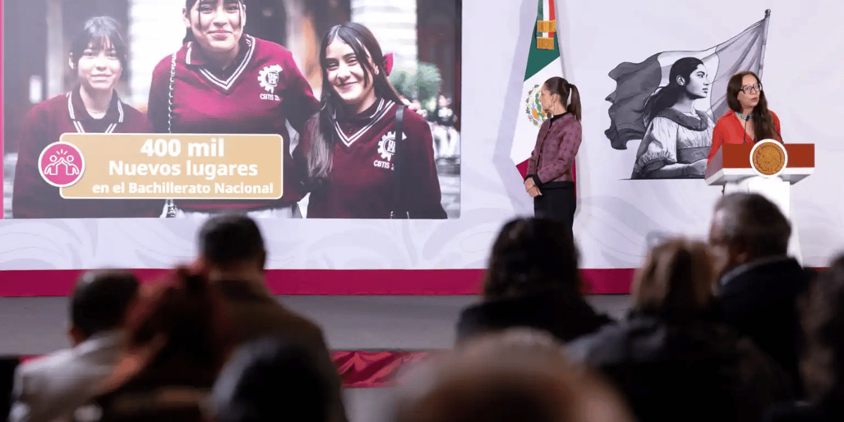 PRESIDENTA CLAUDIA SHEINBAUM INFORMA QUE META SEXENAL DEL BACHILLERATO NACIONAL SE DUPLICARÁ A 400 MIL NUEVOS LUGARES
