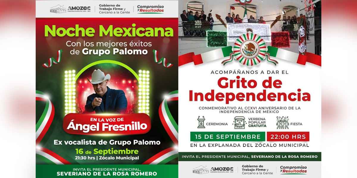 Amozoc está listo para celebrar las Fiestas Patrias con el Grito de Independencia y una gran Noche Mexicana